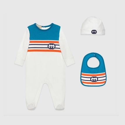 Gucci Kids Blue Baby Interlocking G Stripe Gift Set
