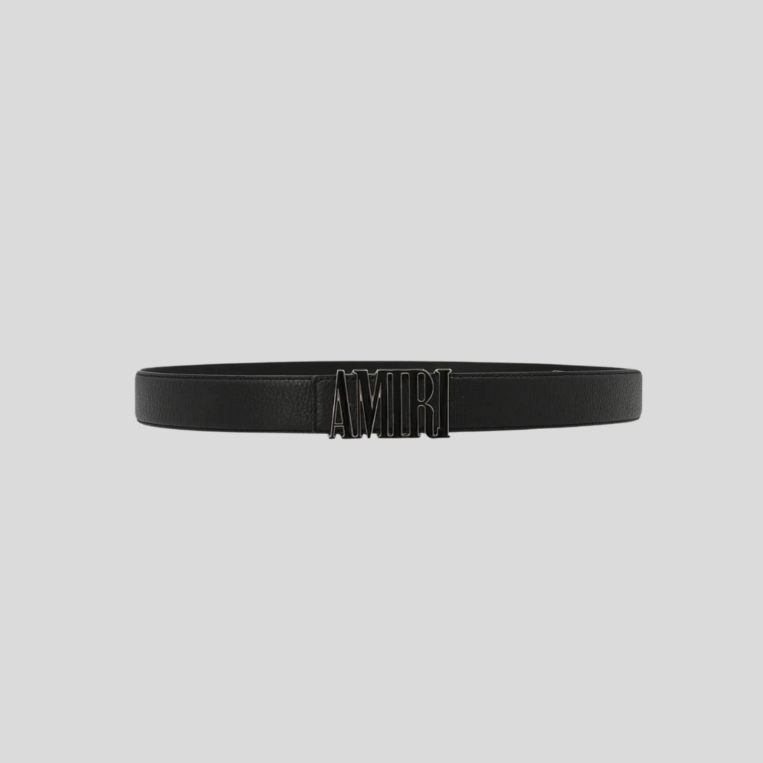 Amiri Black Logo Plaque Buckle Belt
